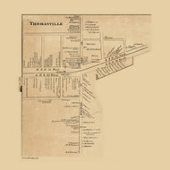 Thomasville Village, North Carolina 1890 Old Town Map Custom Print - Davidson Co