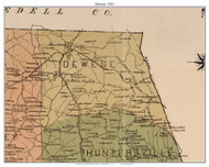 Dewese Township, North Carolina 1911 Old Town Map Custom Print - Mecklenburg Co