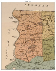Lemley Township, North Carolina 1911 Old Town Map Custom Print - Mecklenburg Co