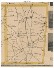 Chapel Hill Township, North Carolina 1891 Old Town Map Custom Print - Orange Co
