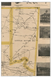 Little River Township, North Carolina 1891 Old Town Map Custom Print - Orange Co