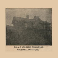 A.C. Jordan Residence, North Carolina 1891 Old Town Map Custom Print - Orange Co