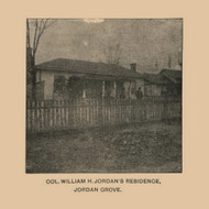 Col. William H. Jordan Residence, North Carolina 1891 Old Town Map Custom Print - Orange Co