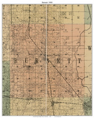 Burnett, Wisconsin 1900 Old Town Map Custom Print - Dodge Co.