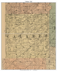 Calamus, Wisconsin 1900 Old Town Map Custom Print - Dodge Co.