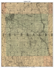 Hubbard, Wisconsin 1900 Old Town Map Custom Print - Dodge Co.