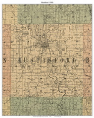 Hustisford, Wisconsin 1900 Old Town Map Custom Print - Dodge Co.