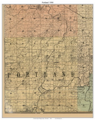 Portland, Wisconsin 1900 Old Town Map Custom Print - Dodge Co.