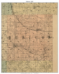 Rubicon, Wisconsin 1900 Old Town Map Custom Print - Dodge Co.