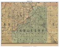 Shields, Wisconsin 1900 Old Town Map Custom Print - Dodge Co.
