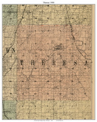 Theresa, Wisconsin 1900 Old Town Map Custom Print - Dodge Co.