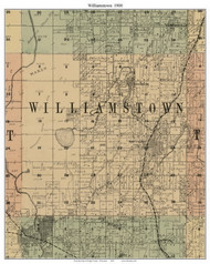 Williamstown, Wisconsin 1900 Old Town Map Custom Print - Dodge Co.