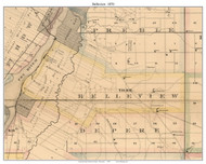 Bellevue (Belleview), Wisconsin 1870 Old Town Map Custom Print - Brown Co.