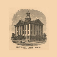 Brown County Court House, Wisconsin 1870 Old Town Map Custom Print - Brown Co.