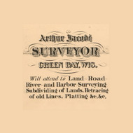 Surveyor's Advertisement, Wisconsin 1870 Old Town Map Custom Print - Brown Co.
