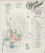 Colorado Springs, Colorado 1890 - Old Map Colorado Fire Insurance Index