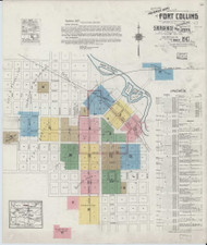 Fort Collins, Colorado 1917 - Old Map Colorado Fire Insurance Index