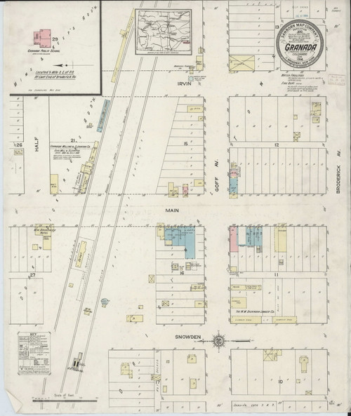 Granada, Colorado 1914 Old Map Colorado Fire Insurance Index OLD MAPS