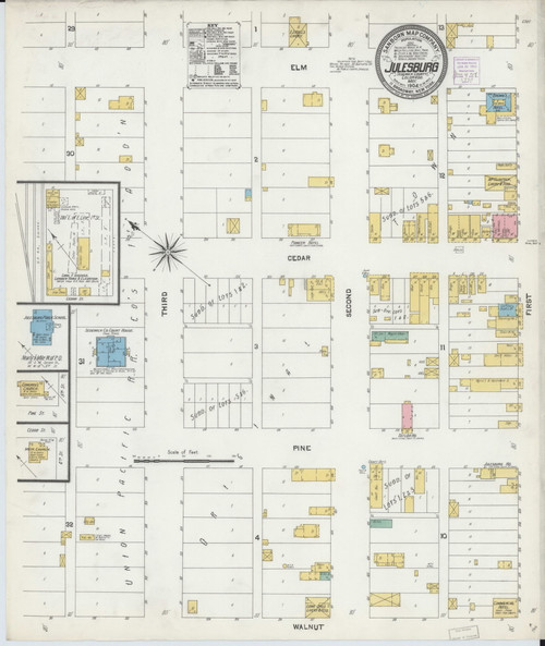 Julesburg, Colorado 1904 Old Map Colorado Fire Insurance Index OLD MAPS