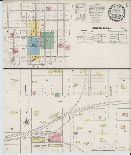 Longmont, Colorado 1895 - Old Map Colorado Fire Insurance Index - OLD MAPS
