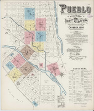 Pueblo, Colorado 1886 - Old Map Colorado Fire Insurance Index