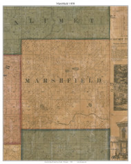 Marshfield, Wisconsin 1858 Old Town Map Custom Print - Fond du Lac Co.