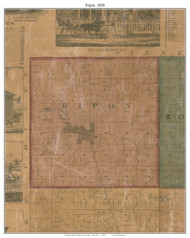 Ripon, Wisconsin 1858 Old Town Map Custom Print - Fond du Lac Co.