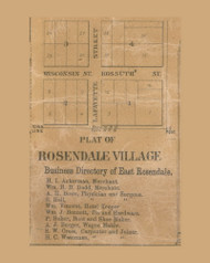 Rosendale Village, Wisconsin 1858 Old Town Map Custom Print - Fond du Lac Co.