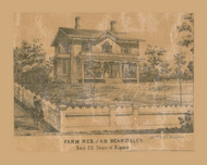 A.B. Beardsley Farm and Residence, Ripon, Wisconsin 1858 Old Town Map Custom Print - Fond du Lac Co.