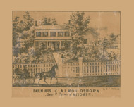 A. Osborn Farm and Residence, Metomen, Wisconsin 1858 Old Town Map Custom Print - Fond du Lac Co.