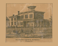 Col. B. Pinkney Residence, Ripon, Wisconsin 1858 Old Town Map Custom Print - Fond du Lac Co.