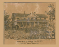 D. Egleston Farm and Residence, Metomen, Wisconsin 1858 Old Town Map Custom Print - Fond du Lac Co.