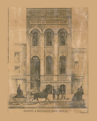Farmers & Mechanics Bank, Fond du Lac, Wisconsin 1858 Old Town Map Custom Print - Fond du Lac Co.