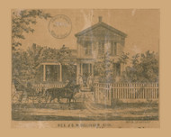 G.W. Dellinger Residence, Ripon, Wisconsin 1858 Old Town Map Custom Print - Fond du Lac Co.