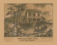 H. Bush Farm and Residence, Byron, Wisconsin 1858 Old Town Map Custom Print - Fond du Lac Co.