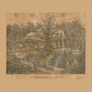 M.O. Darling Residence, Fond du Lac City, Wisconsin 1858 Old Town Map Custom Print - Fond du Lac Co.