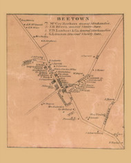 Beetown Village, Wisconsin 1858 Old Town Map Custom Print - Grant Co.