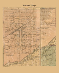 Boscobel Village, Wisconsin 1868 Old Town Map Custom Print - Grant Co.