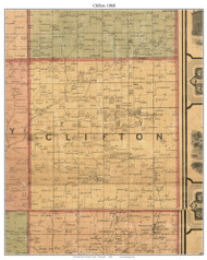 Clifton, Wisconsin 1868 Old Town Map Custom Print - Grant Co.
