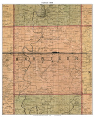 Harrison, Wisconsin 1868 Old Town Map Custom Print - Grant Co.