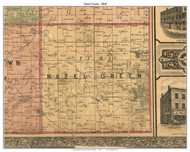 Hazel Green, Wisconsin 1868 Old Town Map Custom Print - Grant Co.