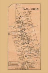 Hazel Green Village, Wisconsin 1868 Old Town Map Custom Print - Grant Co.