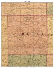 Liberty, Wisconsin 1868 Old Town Map Custom Print - Grant Co.
