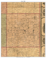 Lima, Wisconsin 1868 Old Town Map Custom Print - Grant Co.