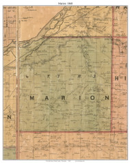 Marion, Wisconsin 1868 Old Town Map Custom Print - Grant Co.