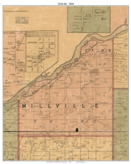 Millville, Wisconsin 1868 Old Town Map Custom Print - Grant Co.