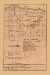 Muscoda Village, Wisconsin 1868 Old Town Map Custom Print - Grant Co.