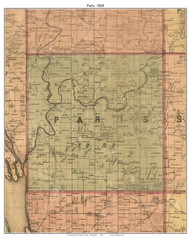 Paris, Wisconsin 1868 Old Town Map Custom Print - Grant Co.
