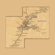 Potosi Village, Wisconsin 1868 Old Town Map Custom Print - Grant Co.