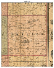 Smelser, Wisconsin 1868 Old Town Map Custom Print - Grant Co.